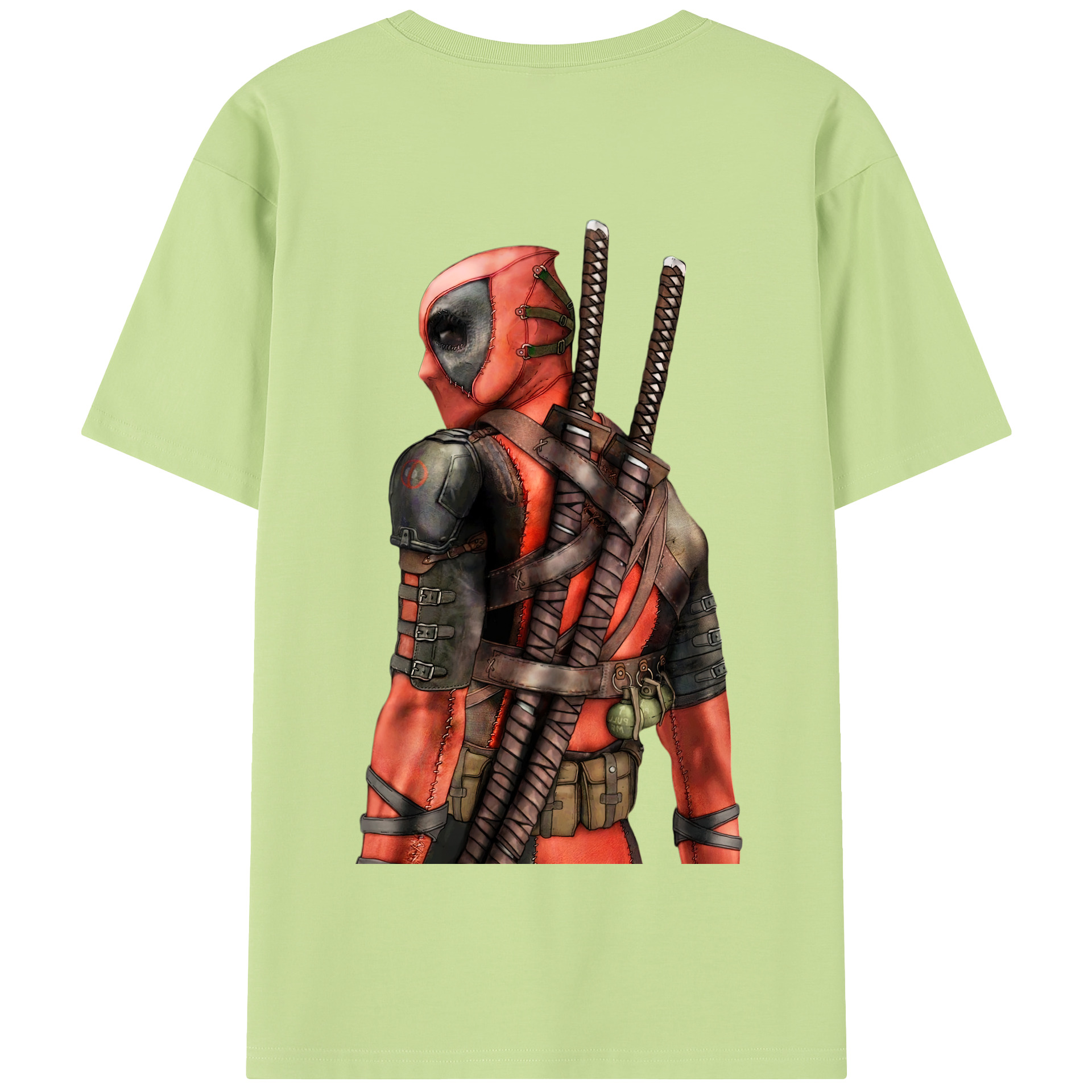 （画像用） Deadpool デッドプール 綿100％半袖Tシャツ（背面プリント）
